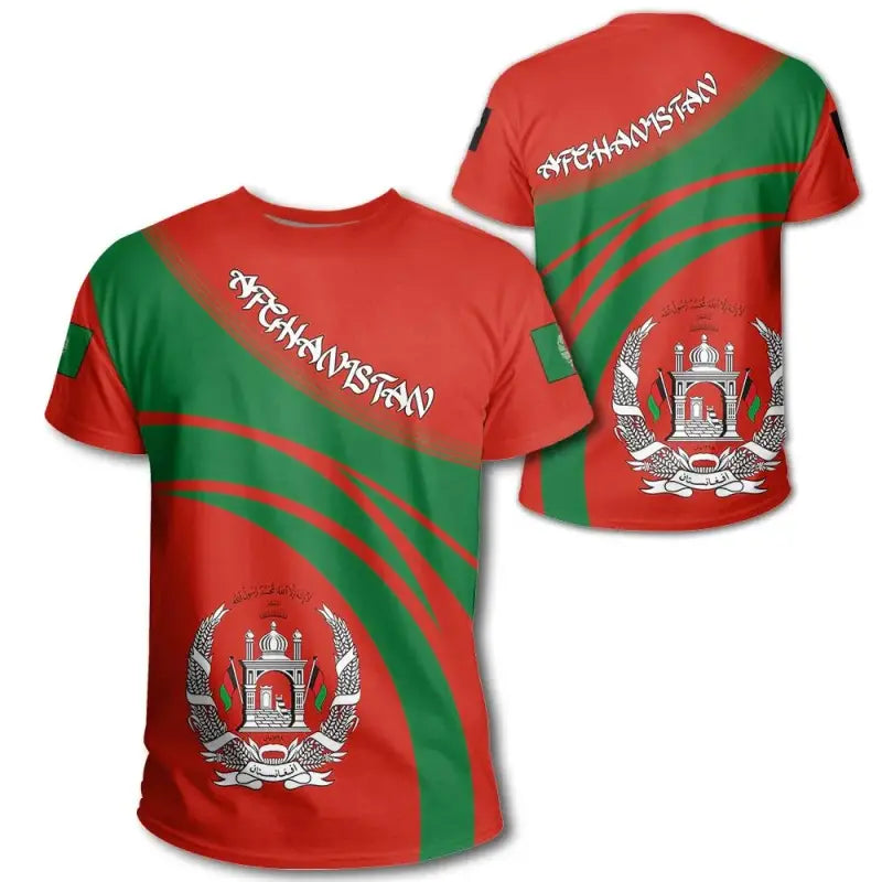 Afghanistan Coat Of Arms Cricket Style T Shirt