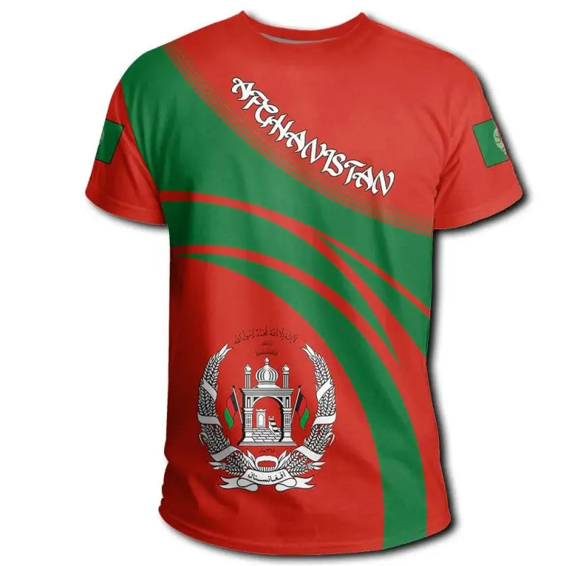 Afghanistan Coat Of Arms Cricket Style T Shirt