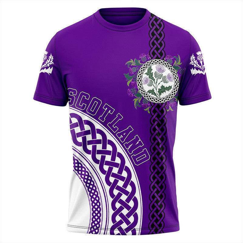(Custom Text) Scotland Purple Thistle T Shirt