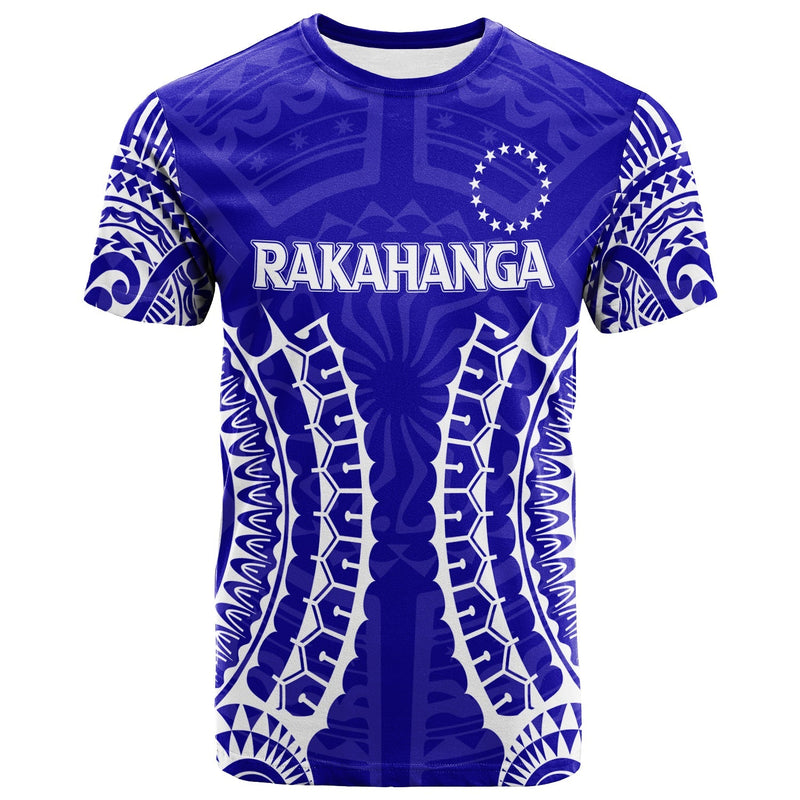 Custom Cook Islands Rakahanga Tribal Pattern T Shirt