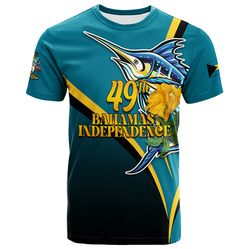 Custom The Bahamas 49th Anniversary Independence Day Blue Marlin T Shirt