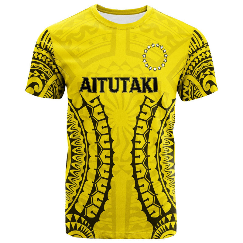 Custom Cook Islands Aitutaki Tribal Pattern T Shirt