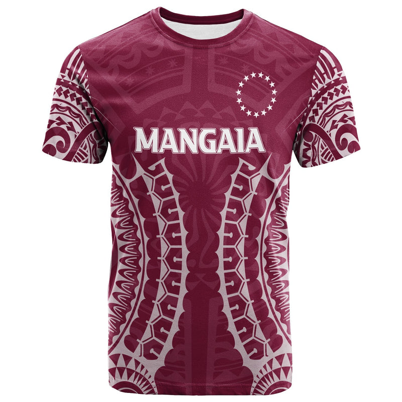 Custom Cook Islands Mangaia Tribal Pattern T Shirt