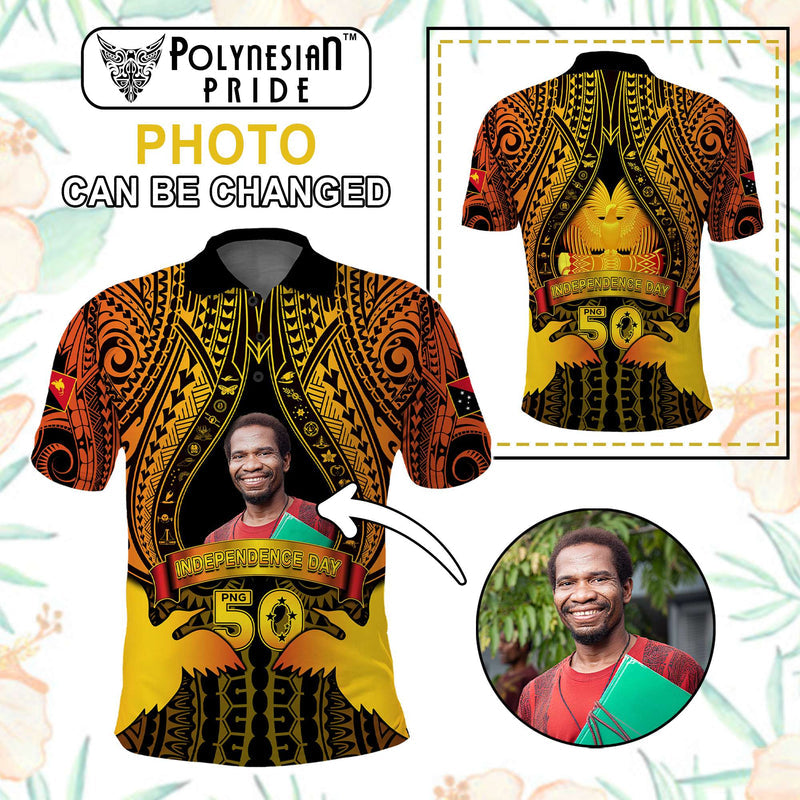 Custom Photo Papua New Guinea Independence Day 50th Anniversary Polo Shirt