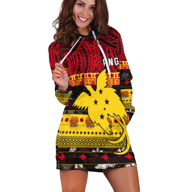 (Custom Personalised) Papua New Guinea Christmas Hoodie Dress Raggiana Loved
