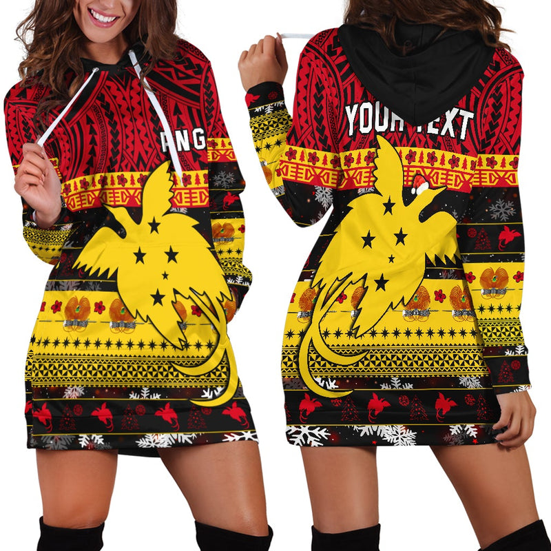 (Custom Personalised) Papua New Guinea Christmas Hoodie Dress Raggiana Loved