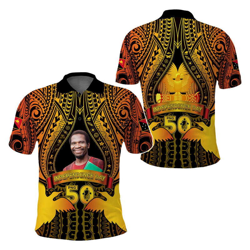 Custom Photo Papua New Guinea Independence Day 50th Anniversary Polo Shirt