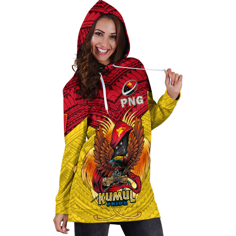 (Custom Personalised) Papua New Guinea Rugby Kumul Pride - Hoodie Dress