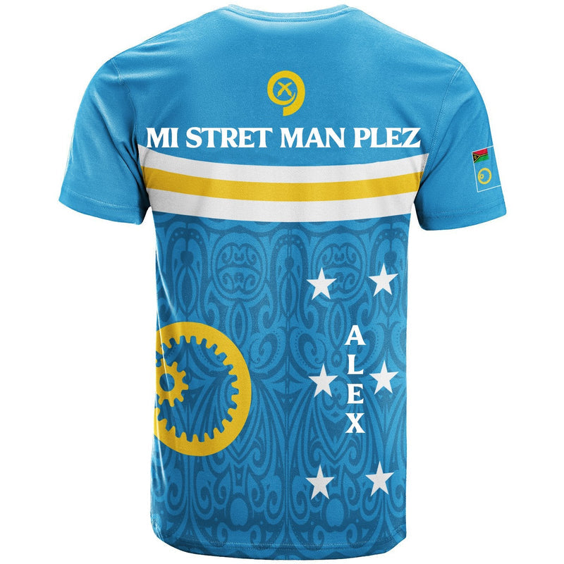 (Mi Stret Man Plez Alex) Vanuatu Sanma Province Flag Style T Shirt
