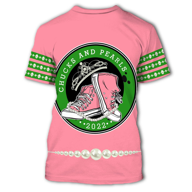 African Chucks and Pearls 2022 Pink and Green T Shirt T Shirt