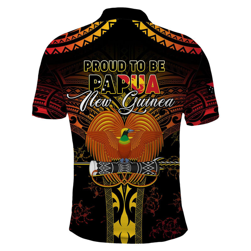 Custom Photo Papua New Guinea Provinces Symbol Flag Sepik Blue Orchid Motifs Polo Shirt