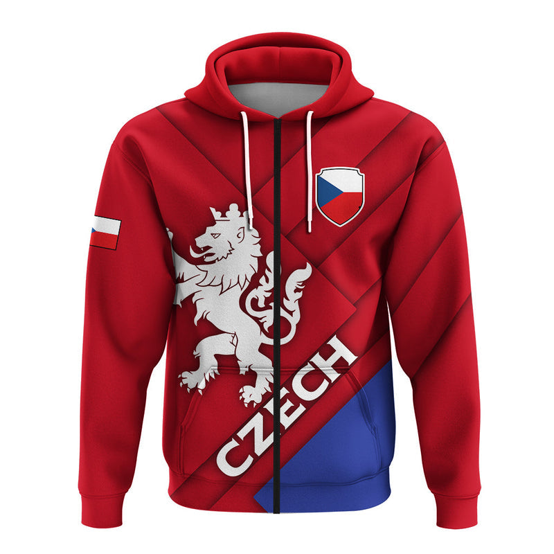 Custom Czech Republic Euro Zip Up Flag Style Hoodie