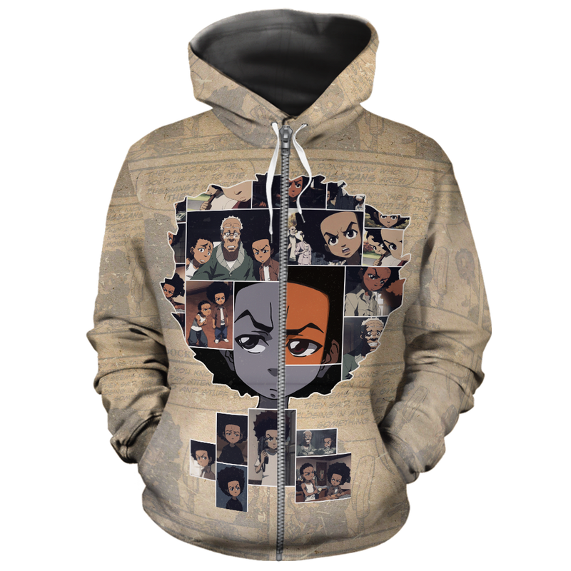 African 90s Huey Freeman Zip Hoodie