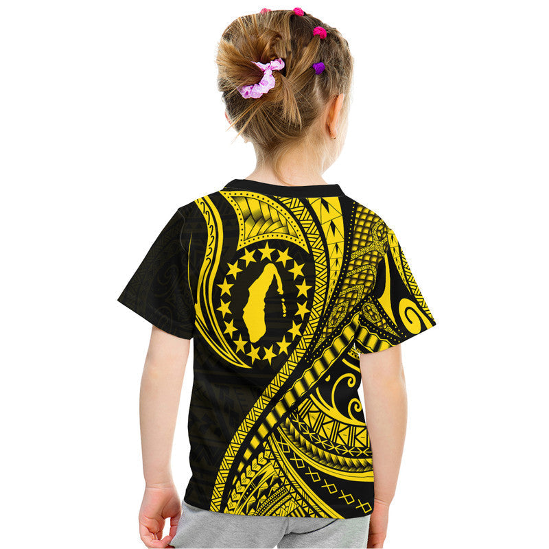 Aitutaki Cook Islands Gold Polynesian Wave Style T Shirt