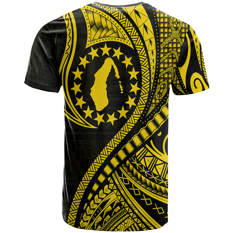 Aitutaki Cook Islands Gold Polynesian Wave Style T Shirt