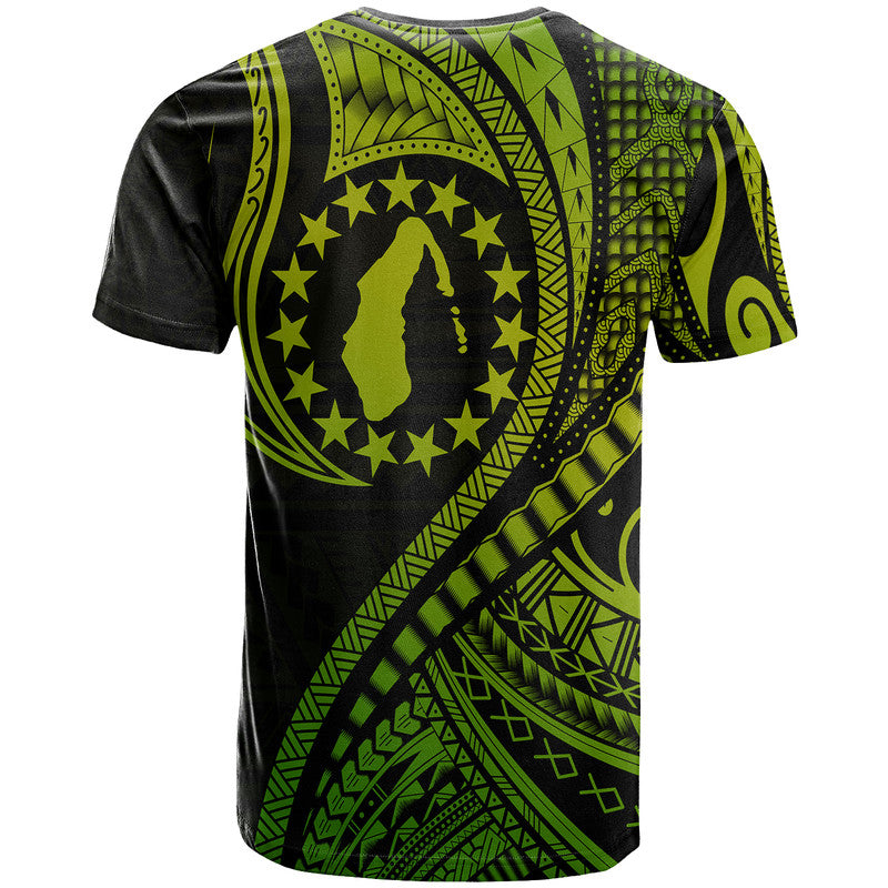 Aitutaki Cook Islands Green Polynesian Wave Style T Shirt