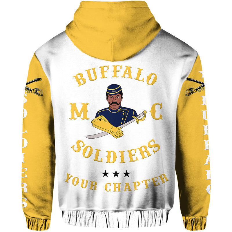 Custom Buffalo Soldiers Motorcycle Club Bsmc Simple Style White Gold Hoodie