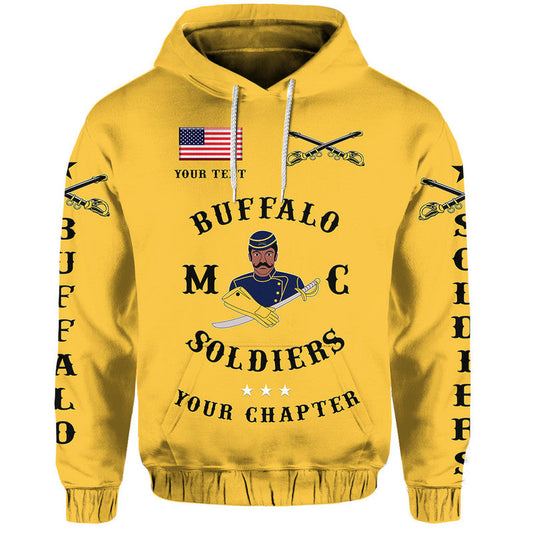 Custom Buffalo Soldiers Motorcycle Club BSMC Simple Style Gold Hoodie