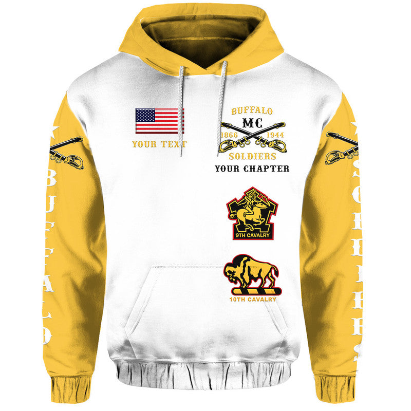 Custom Buffalo Soldiers Motorcycle Club Bsmc Original Style White Gold Hoodie