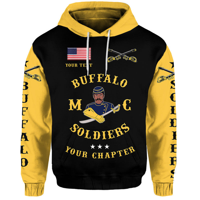 Custom Buffalo Soldiers Motorcycle Club Bsmc Simple Style Black Gold Hoodie