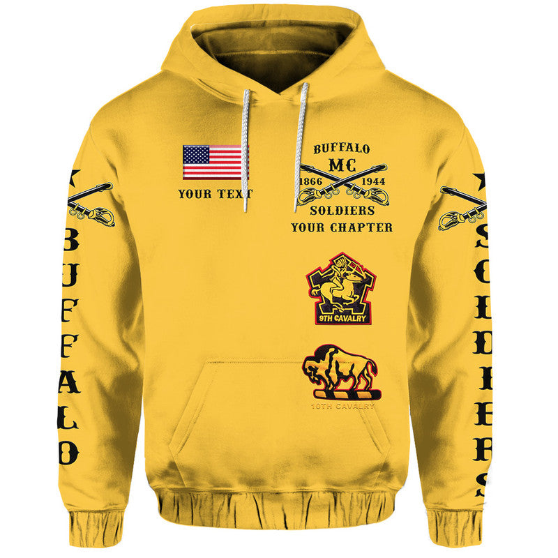 Custom Buffalo Soldiers Motorcycle Club BSMC Original Style Gold Hoodie