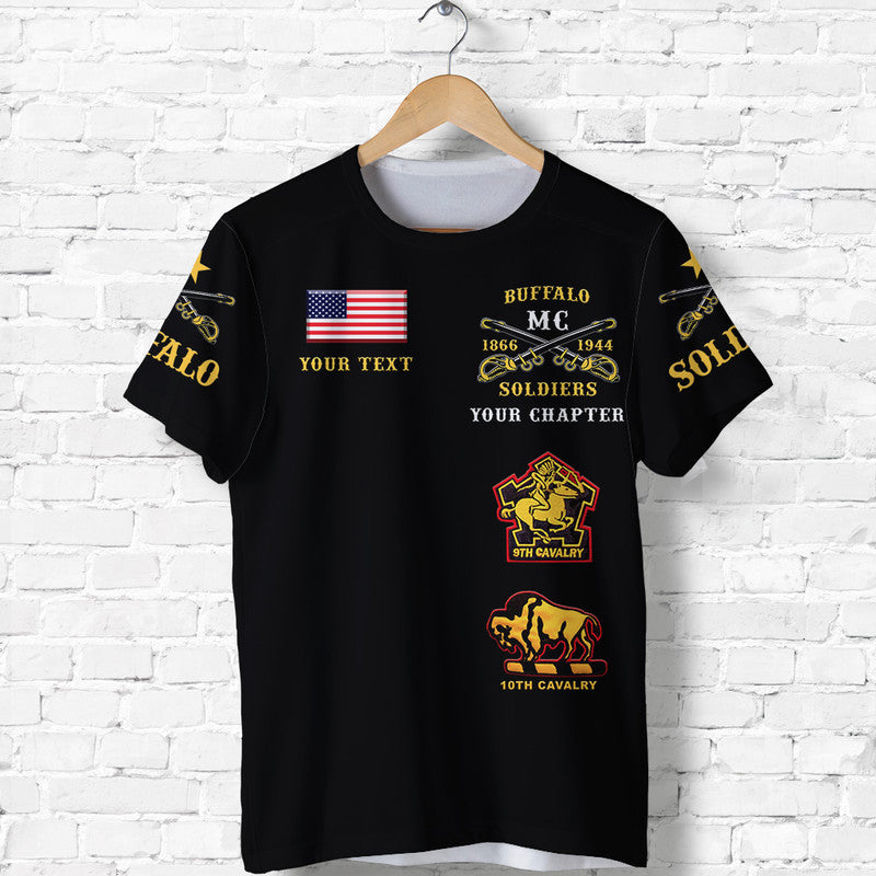 Custom Buffalo Soldiers Motorcycle Club BSMC Original Style Black T Shirt