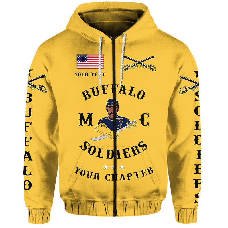 Custom Buffalo Soldiers Motorcycle Club BSMC Simple Style Gold Hoodie