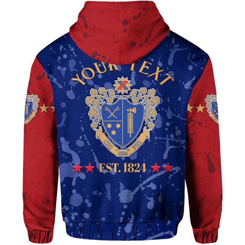 Custom Chi Phi Simple Style Blue Scarlet Hoodie
