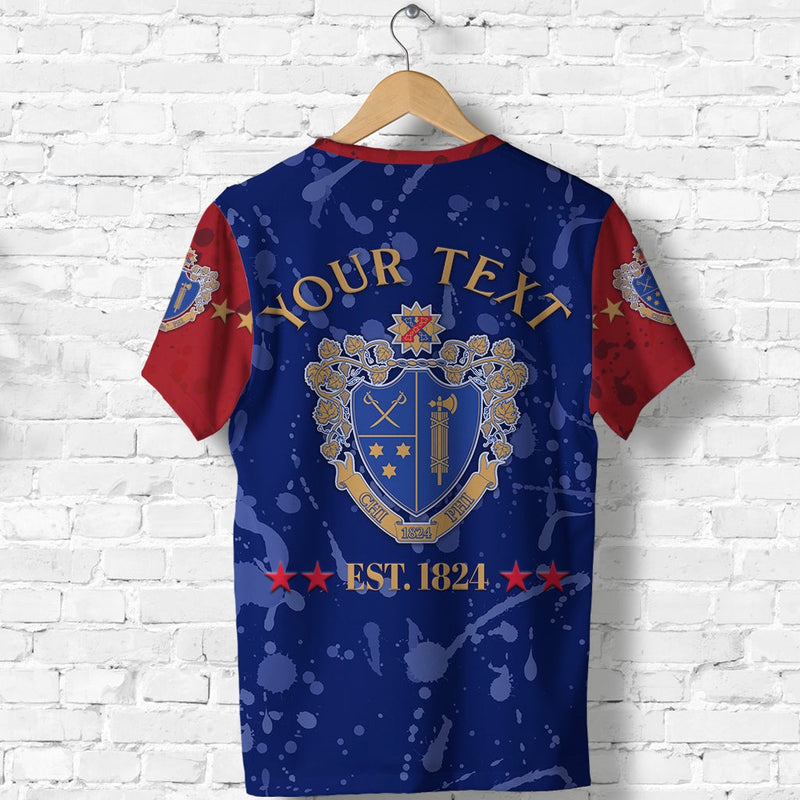 Custom Chi Phi Simple Style Blue Scarlet T Shirt