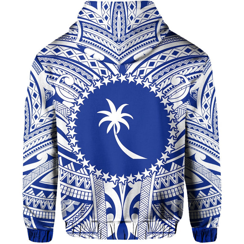 Custom Chuuk Flag Micronesia Style Blue Hoodie
