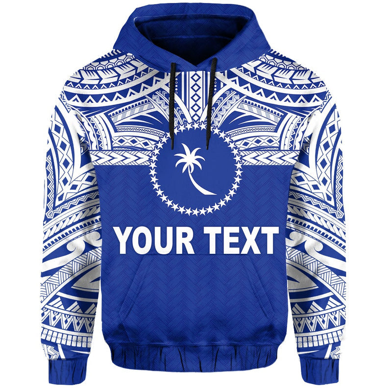 Custom Chuuk Flag Micronesia Style Blue Hoodie