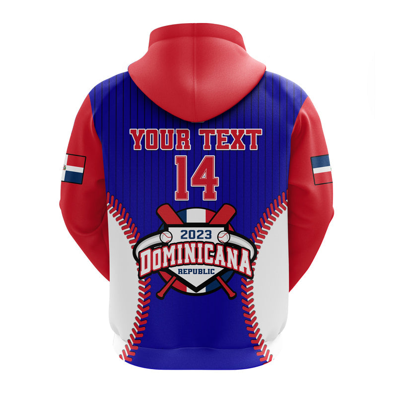 Custom Dominican Republic Baseball 2023 Version Blue Hoodie