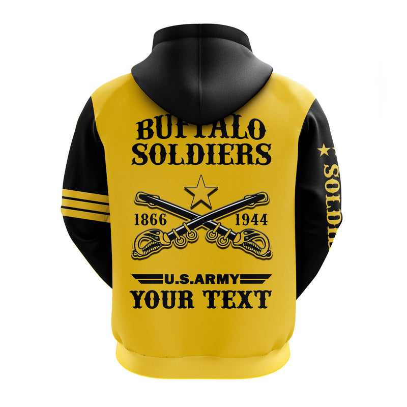 (Custom Text And Chapter) Buffalo Soldiers BSMC United States Army Yellow Hoodie