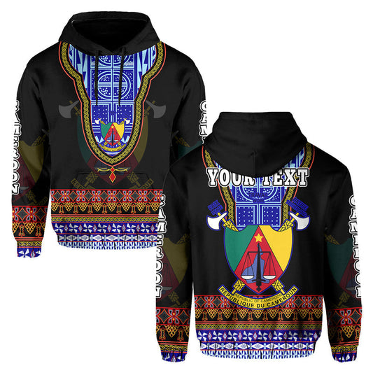 Custom Cameroon Atoghu Pattern Black Style Hoodie