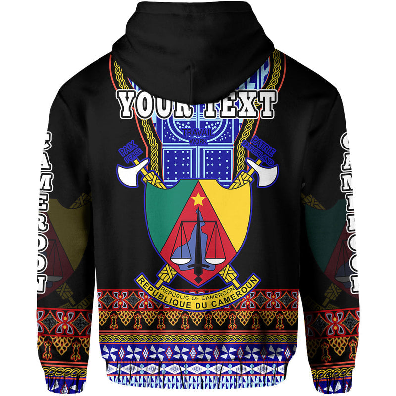 Custom Cameroon Atoghu Pattern Black Style Hoodie