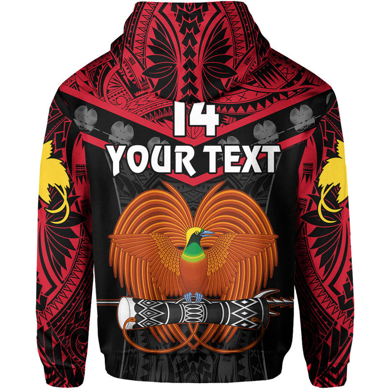 (Custom Text and Number) Papua New Guinea Rugby PNG Kumuls Bird of Paradise Black Hoodie