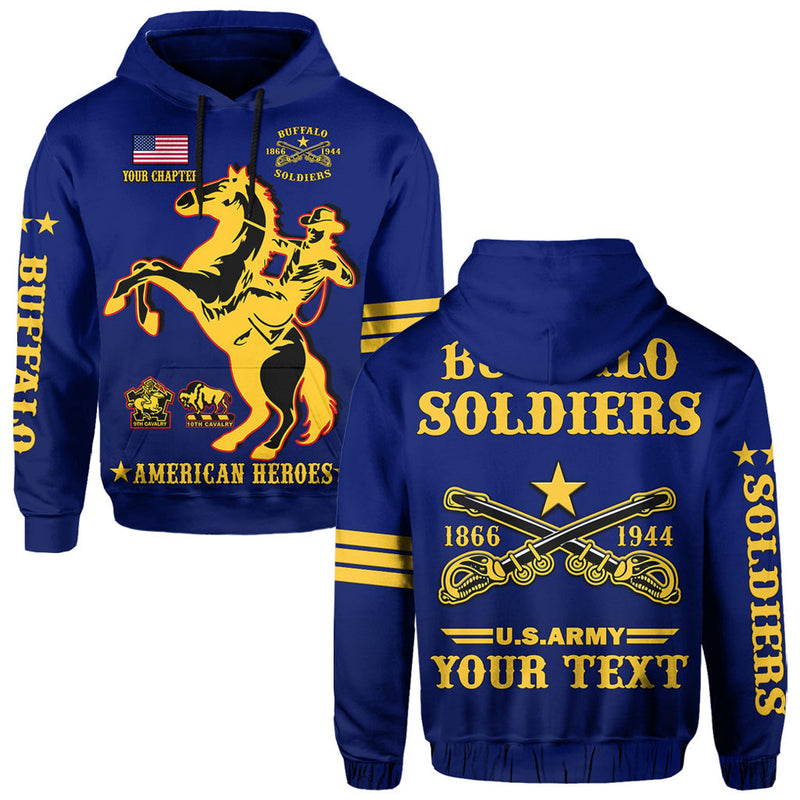 (Custom Text And Chapter) Buffalo Soldiers BSMC United States Army Simple Style Hoodie