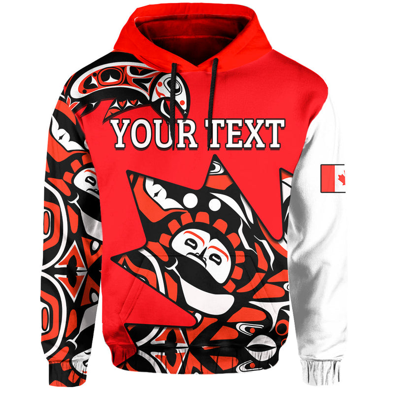 Custom Canada Haida Maple Leaf Canadian Hoodie
