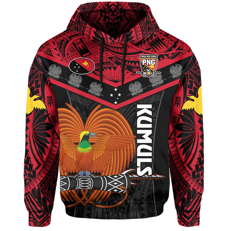 (Custom Text and Number) Papua New Guinea Rugby PNG Kumuls Bird of Paradise Black Hoodie