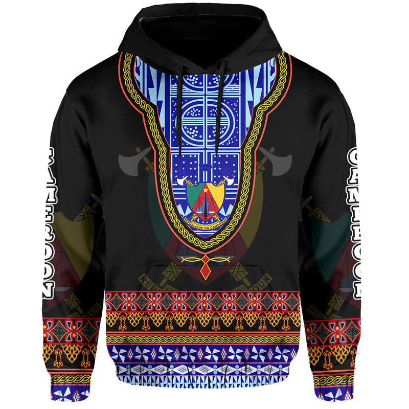 Custom Cameroon Atoghu Pattern Black Style Hoodie