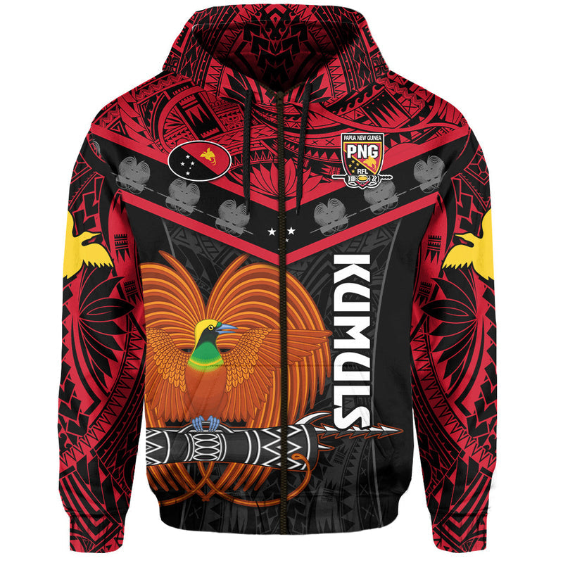 (Custom Text and Number) Papua New Guinea Rugby PNG Kumuls Bird of Paradise Black Hoodie