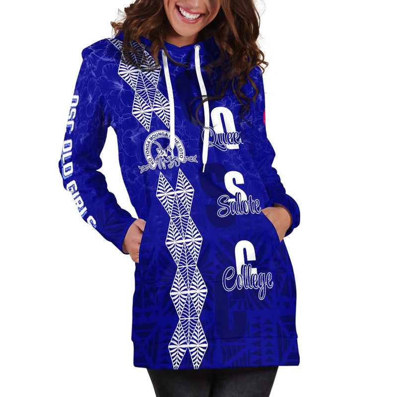 (Custom Personalize) Tonga Kolisi Kuini Salote Hibiscus Hoodie Dress QSC Old Girls