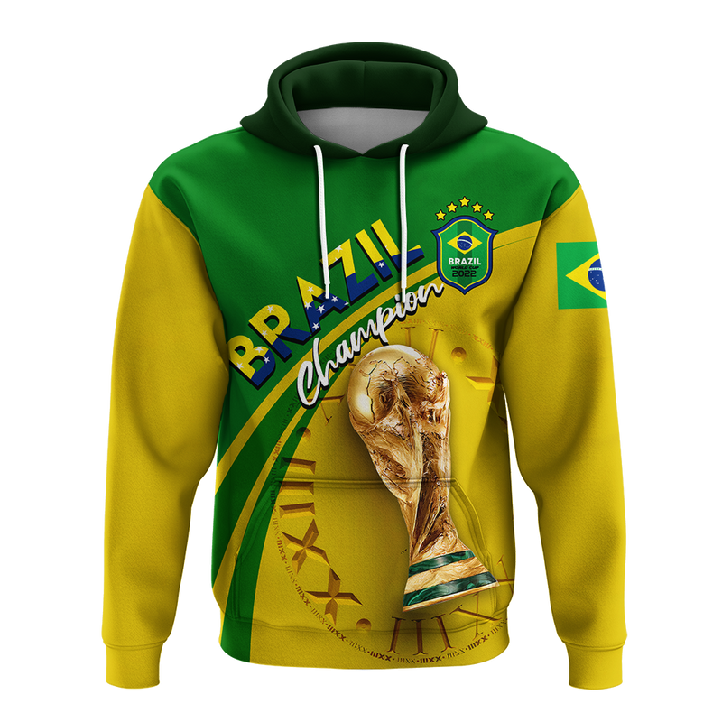 Custom Brazil Football 2022 Hoodie
