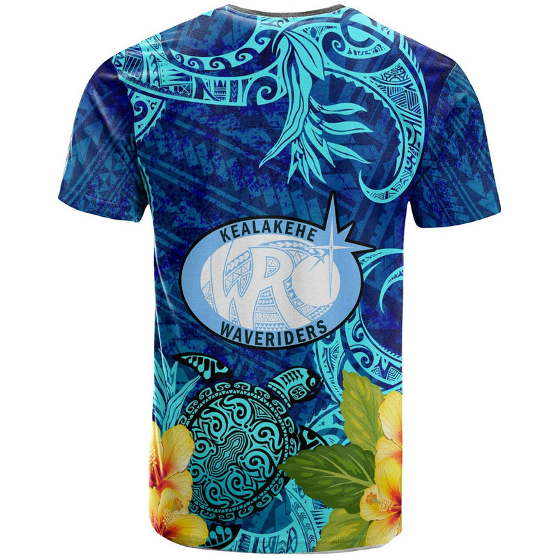 Custom Hawaii Kealakehe High School with Polynesian Patterns and Hibicus Flower T Shirt