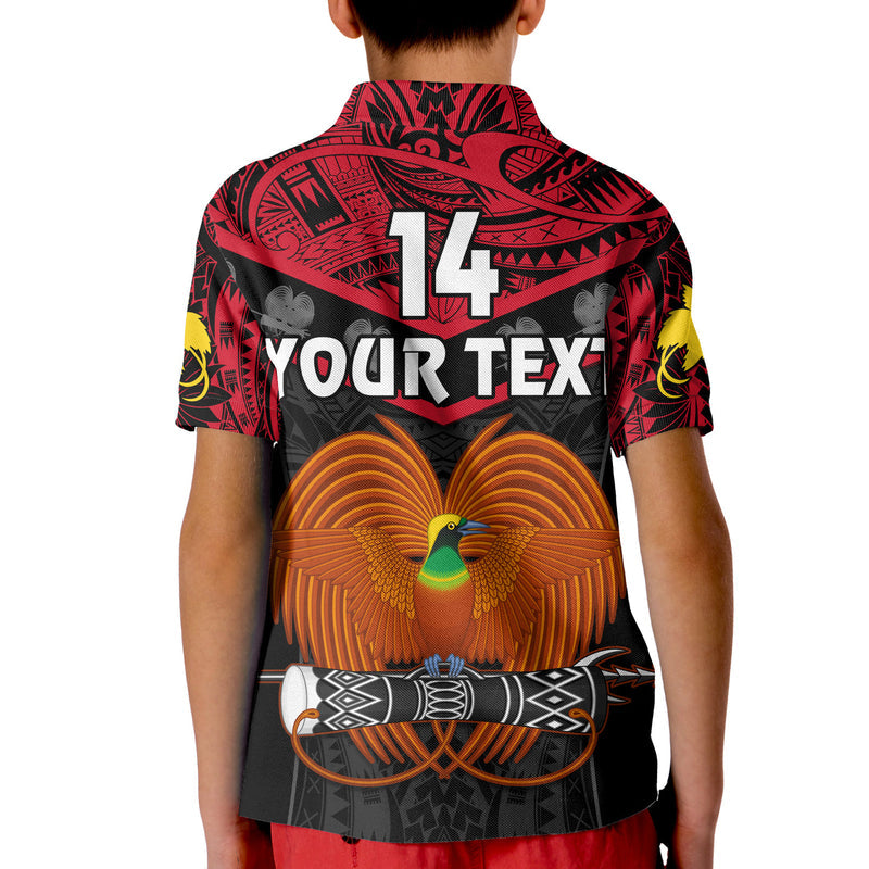 (Custom Text and Number) Papua New Guinea Rugby PNG Kumuls Bird Of Paradise Black Polo Shirt