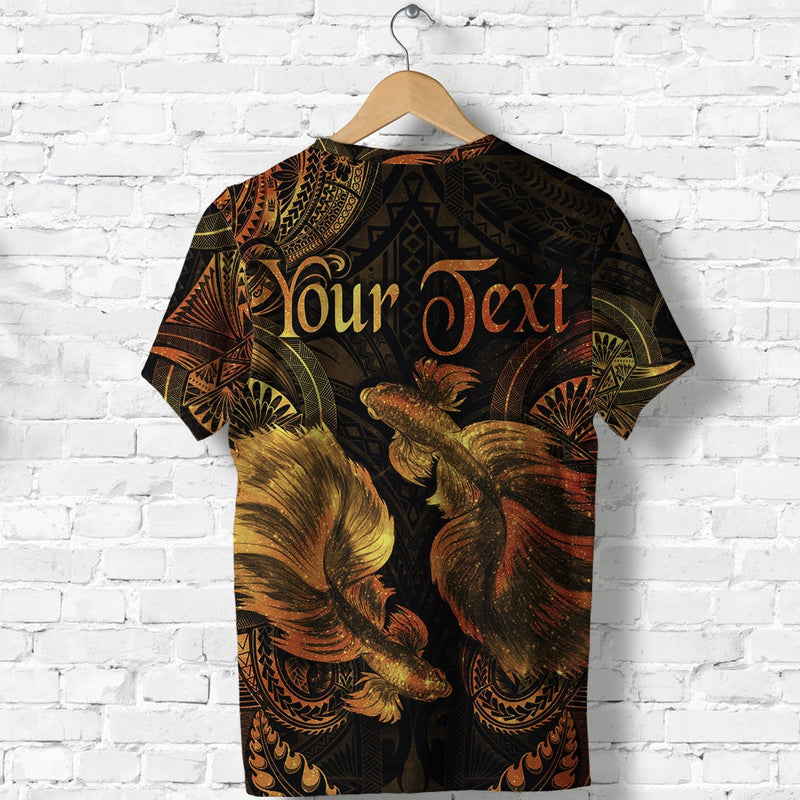 Custom Pisces Zodiac Polynesian Unique Style Gold T Shirt