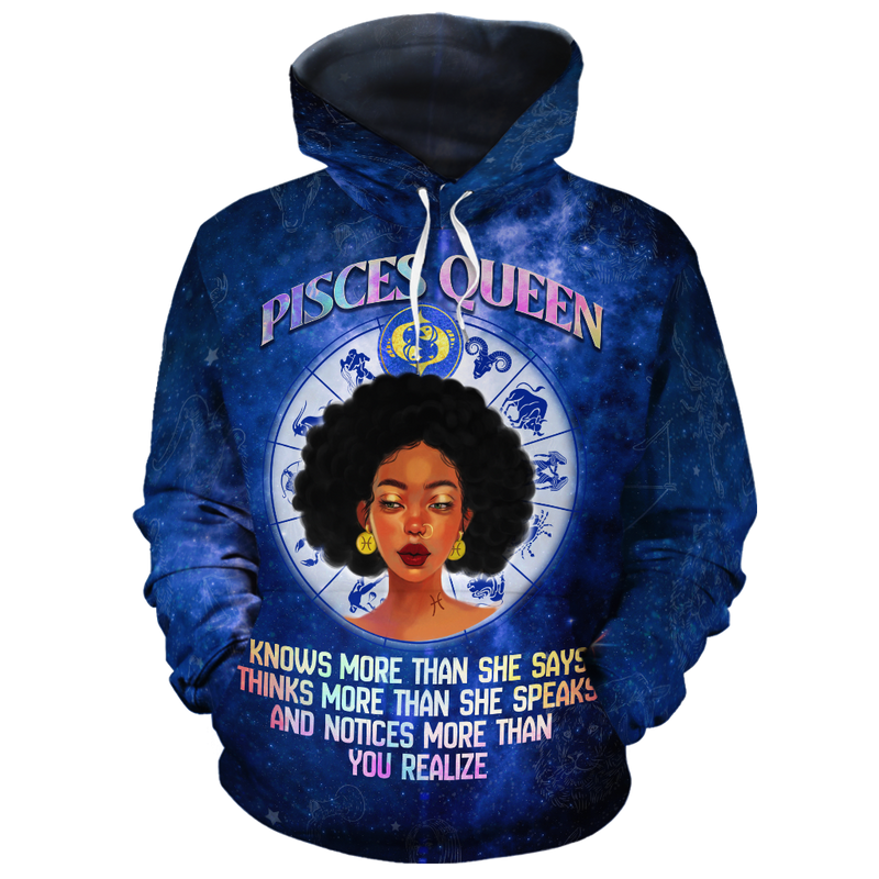 African Pisces Queen Fleece Hoodie