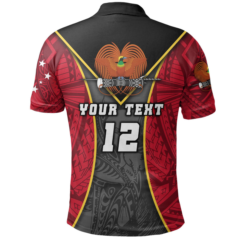 Custom Papua New Guinea Rugby Style Polo Shirt