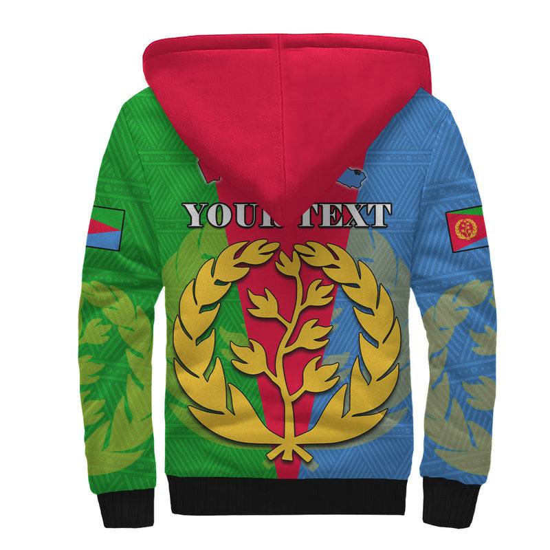 (Custom Personalised) Eritrea Eritrean Map Mix African Pattern Simple Style Sherpa Hoodie