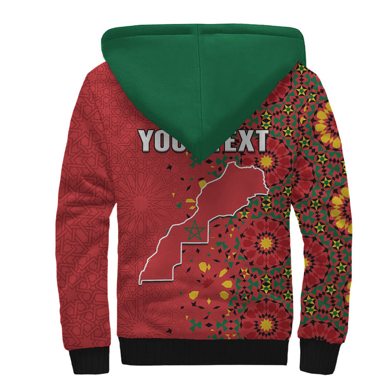 (Custom Personalised) Morocco Western Sahara Map Red Moroccan Is Always In My Heart Sherpa Hoodie
